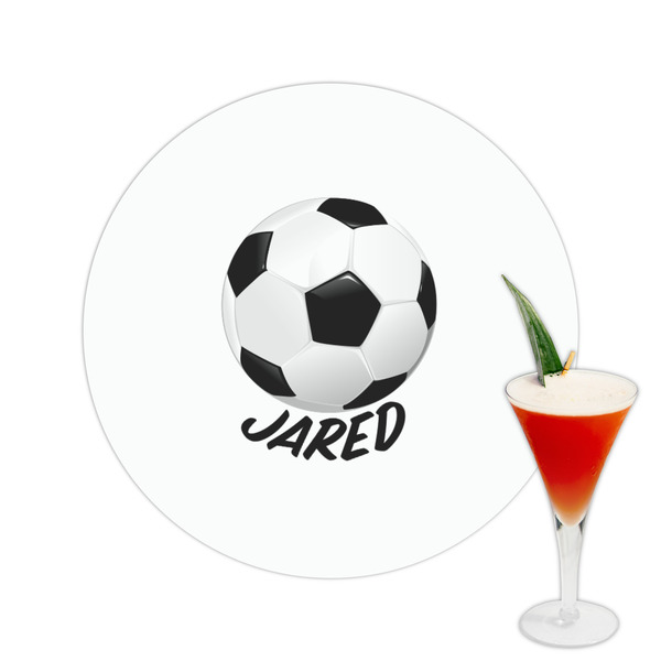 Custom Soccer Printed Drink Topper -  2.5" (Personalized)