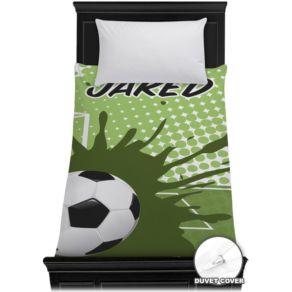 Custom Soccer Duvet Cover - Twin XL (Personalized)