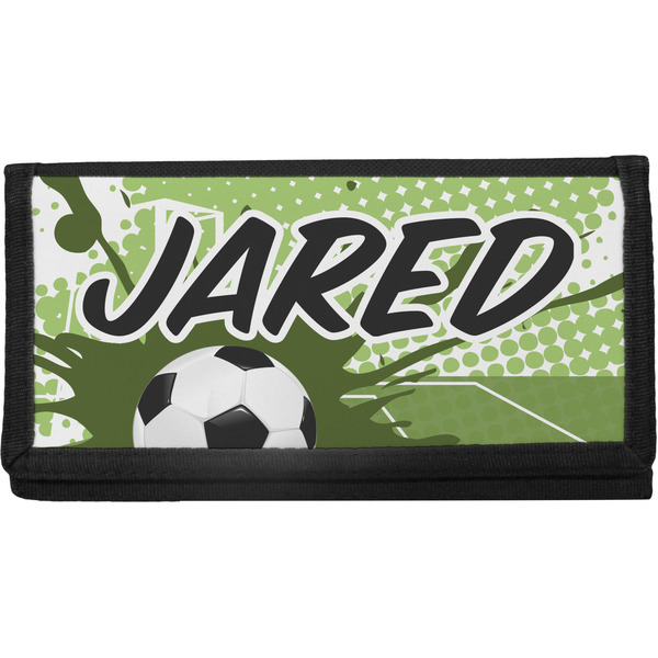 Custom Soccer Canvas Checkbook Cover (Personalized)