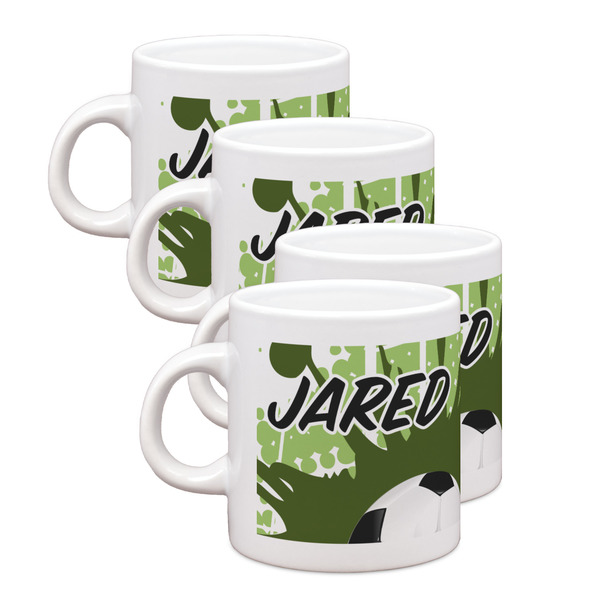 Custom Soccer Single Shot Espresso Cups - Set of 4 (Personalized)