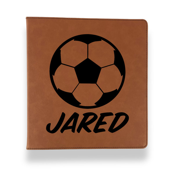 Custom Soccer Leather Binder - 1" - Rawhide (Personalized)