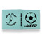 Soccer Leather Binder - 1" - Teal - Back Spine Front View