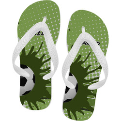 Soccer Flip Flops - Medium (Personalized)