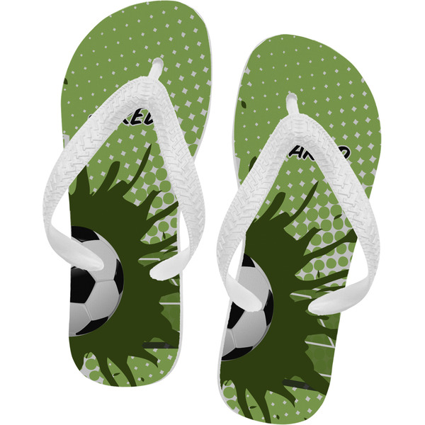 Custom Soccer Flip Flops - Small (Personalized)