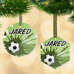 Soccer Flat Glass Ornament w/ Name or Text