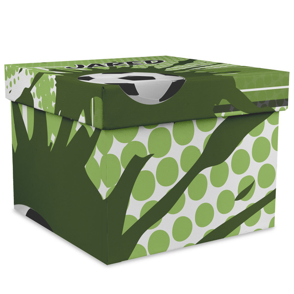 Custom Soccer Gift Box with Lid - Canvas Wrapped - XX-Large (Personalized)