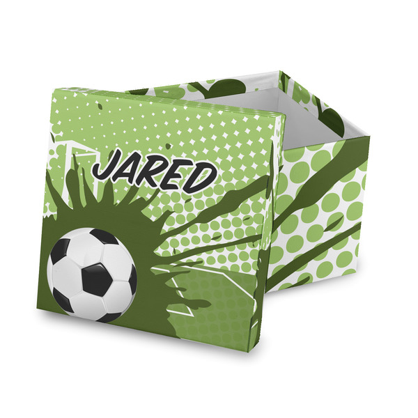 Custom Soccer Gift Box with Lid - Canvas Wrapped (Personalized)