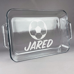 Soccer Glass Baking Dish - 13in x 9in (Personalized)