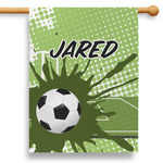 Soccer 28" House Flag - Double Sided (Personalized)