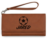 Soccer Ladies Leatherette Wallet - Laser Engraved - Rawhide (Personalized)