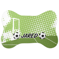 Soccer Bone Shaped Dog Food Mat (Large) (Personalized)