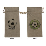 Soccer Large Burlap Gift Bag - Front & Back (Personalized)