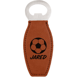 Soccer Leatherette Bottle Opener (Personalized)