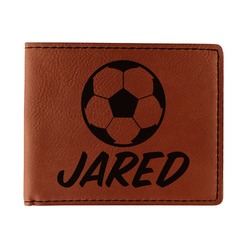 Soccer Leatherette Bifold Wallet (Personalized)