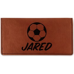 Soccer Leatherette Checkbook Holder (Personalized)