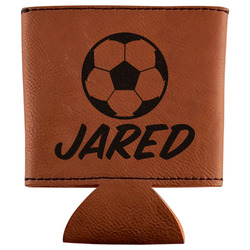 Soccer Leatherette Can Sleeve (Personalized)