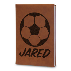 Soccer Leatherette Journal - Large - Double Sided (Personalized)