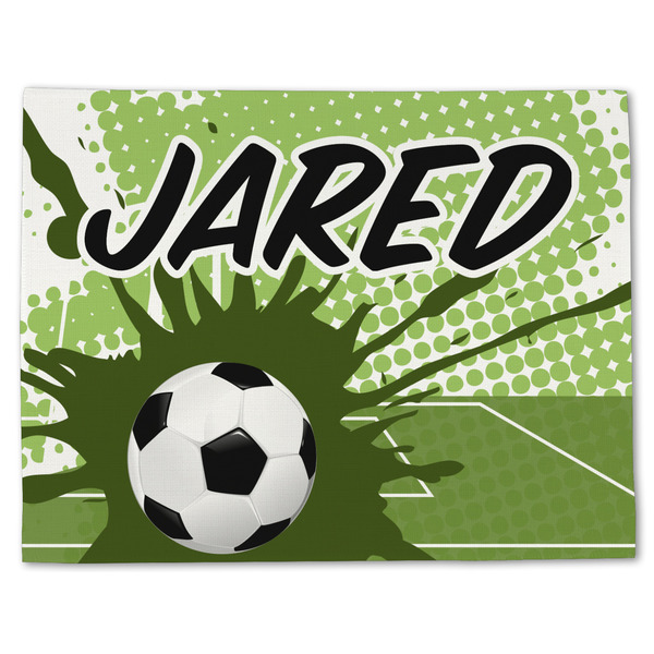 Custom Soccer Single-Sided Linen Placemat - Single w/ Name or Text