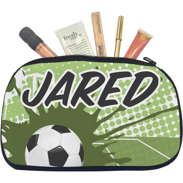 Custom Soccer Makeup / Cosmetic Bag - Medium (Personalized)