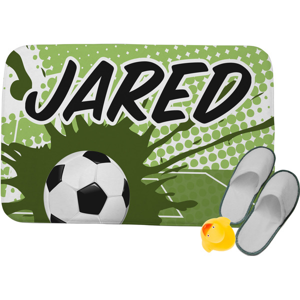 Custom Soccer Memory Foam Bath Mat - 24"x17" (Personalized)