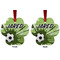 Soccer Metal Paw Ornament - Front and Back