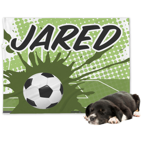 Custom Soccer Dog Blanket - Large (Personalized)