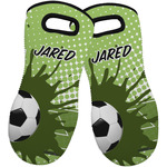 Soccer Neoprene Oven Mitts - Set of 2 w/ Name or Text