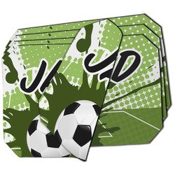 Soccer Dining Table Mat - Octagon - Set of 4 (Double-SIded) w/ Name or Text