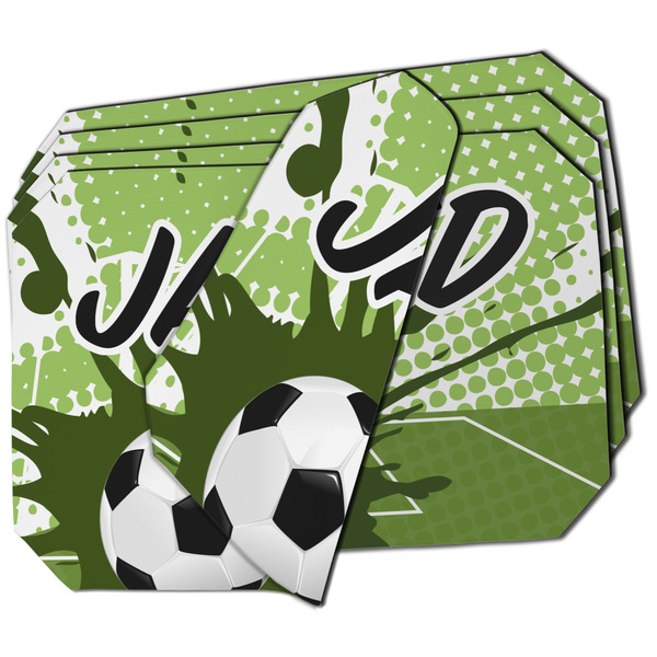 Custom Soccer Dining Table Mat - Octagon - Set of 4 (Double-SIded) w/ Name or Text