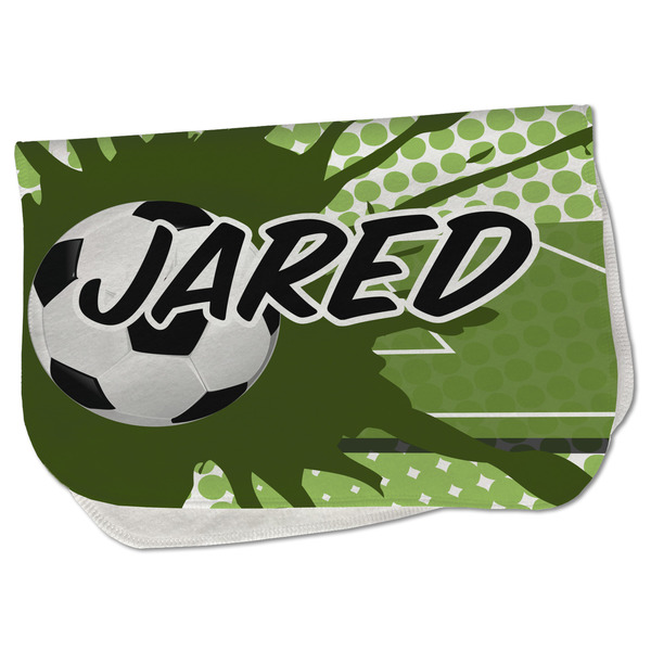 Custom Soccer Burp Cloth - Fleece w/ Name or Text