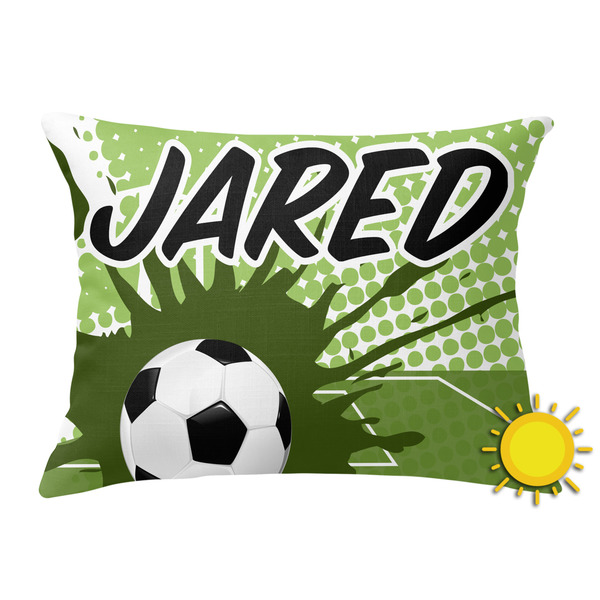 Custom Soccer Outdoor Throw Pillow (Rectangular) (Personalized)