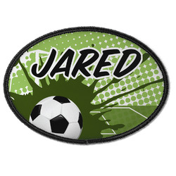 Soccer Iron On Oval Patch w/ Name or Text