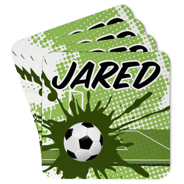 Custom Soccer Paper Coasters w/ Name or Text