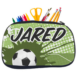 Soccer Neoprene Pencil Case - Medium w/ Name or Text