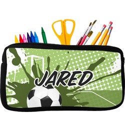Soccer Neoprene Pencil Case - Small w/ Name or Text