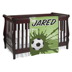 Soccer Baby Blanket (Single Sided) (Personalized)
