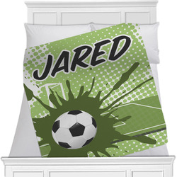 Soccer Minky Blanket - Toddler / Throw - 60"x50" - Single Sided (Personalized)