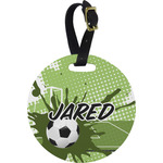 Soccer Plastic Luggage Tag - Round (Personalized)