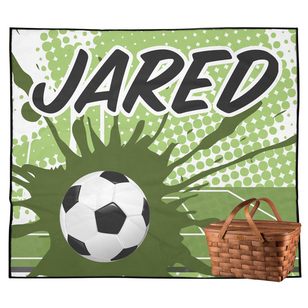 Custom Soccer Outdoor Picnic Blanket (Personalized)