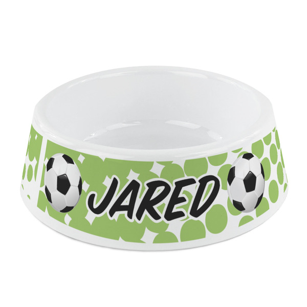 Custom Soccer Plastic Dog Bowl - Small (Personalized)