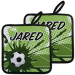 Soccer Pot Holders - Set of 2 w/ Name or Text