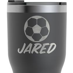 Soccer RTIC Tumbler - Black - Engraved Front (Personalized)
