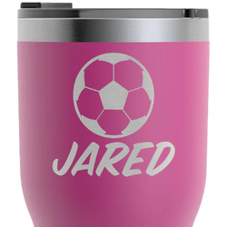Soccer RTIC Tumbler - Magenta - Laser Engraved - Double-Sided (Personalized)