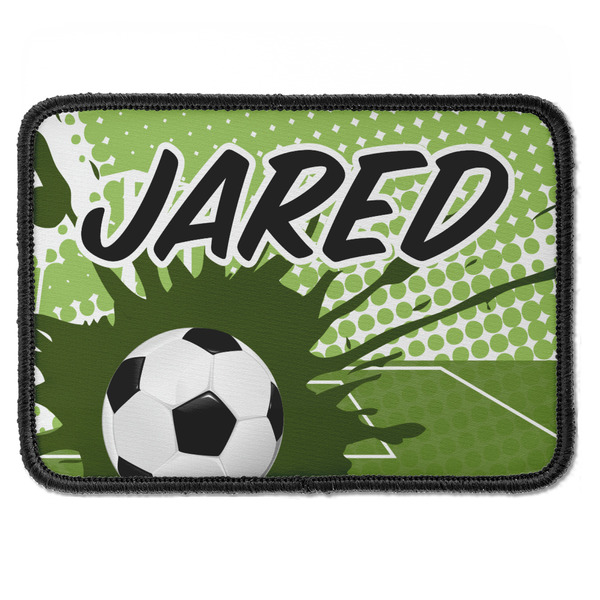 Custom Soccer Iron On Rectangle Patch w/ Name or Text