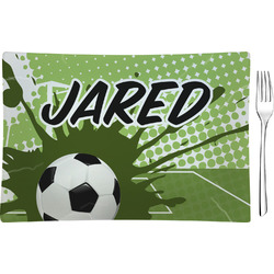 Soccer Glass Rectangular Appetizer / Dessert Plate (Personalized)