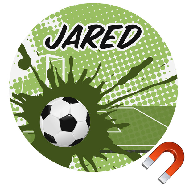 Custom Soccer Round Car Magnet - 6" (Personalized)