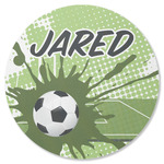 Soccer Round Rubber Backed Coaster (Personalized)