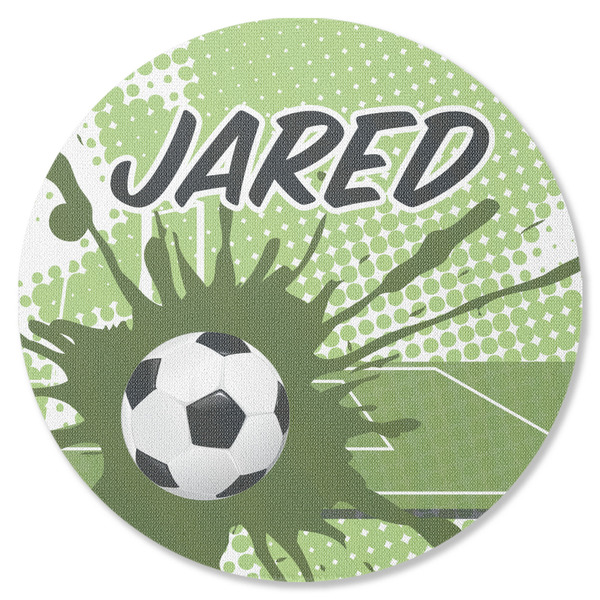 Custom Soccer Round Rubber Backed Coaster (Personalized)