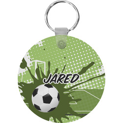 Soccer Round Plastic Keychain (Personalized)