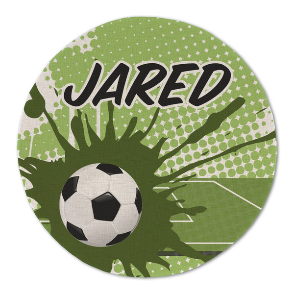 Custom Soccer Round Linen Placemat (Personalized)